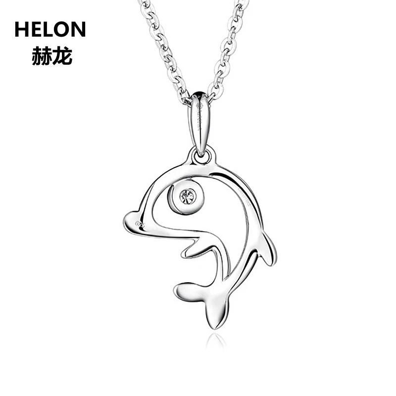 Женский кулон из белого золота с бриллиантами 14 к|Подвески| |