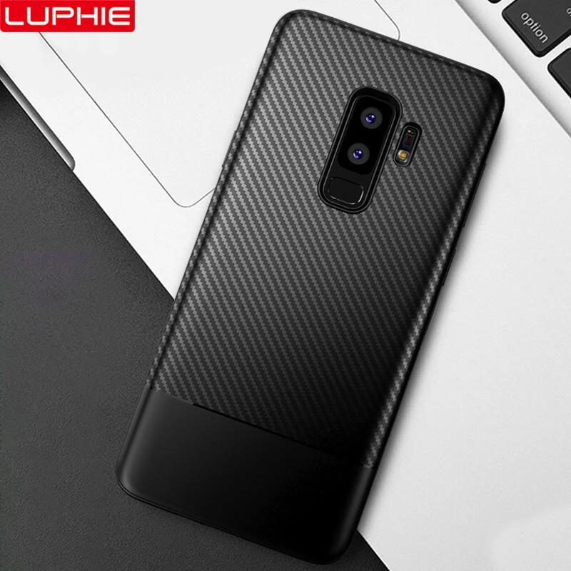 Роскошный чехол LUPHIE для Samsung Galaxy S9 S8 Plus из углеродного волокна с текстурой Note 9 8