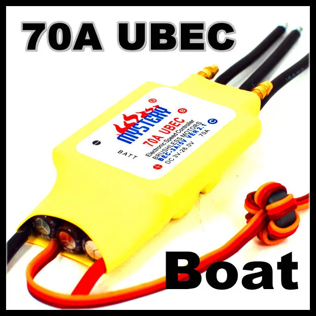 

2-7S Lipo 70A ESC 5V/5A UBEC Бесщеточный Регулятор скорости ESC для радиоуправляемой лодки UBEC70A/S с водяным охладителем