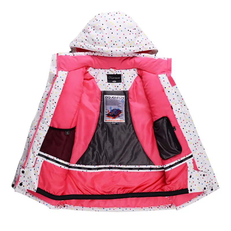 Распродажа лыжной одежды Женская лыжная куртка белого цвета в горошек горячая