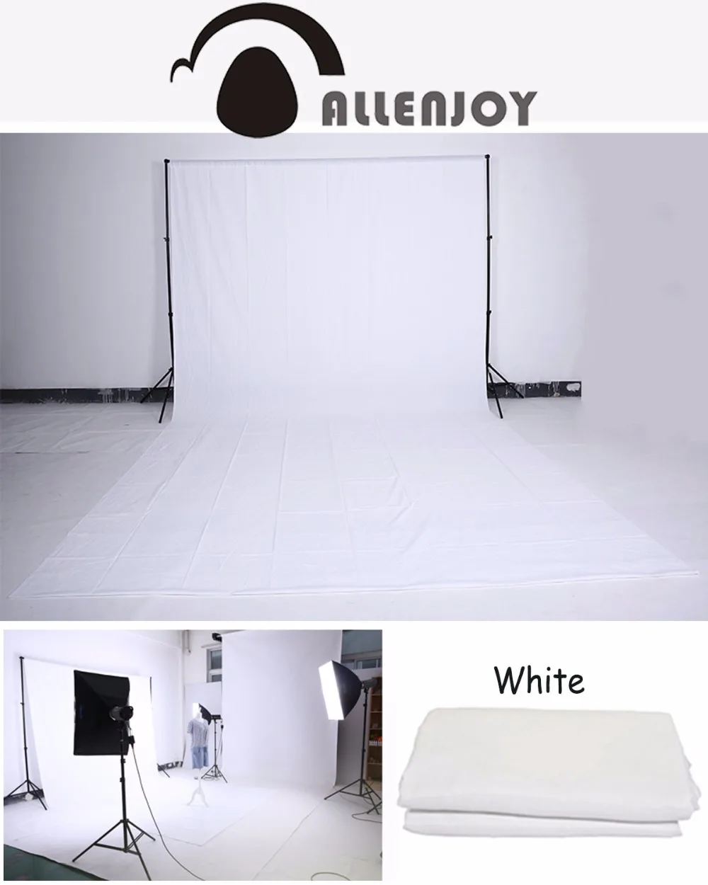 Allenjoy зеленый экран хромаки муслиновый фон для видео Фотофон профессиональная