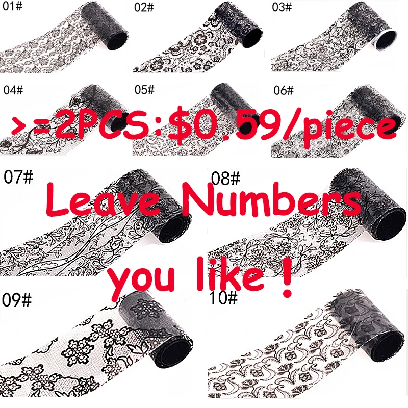 1 шт. черный цветок кружевной узор дизайн ногтей наклейки для маникюра аксессуары