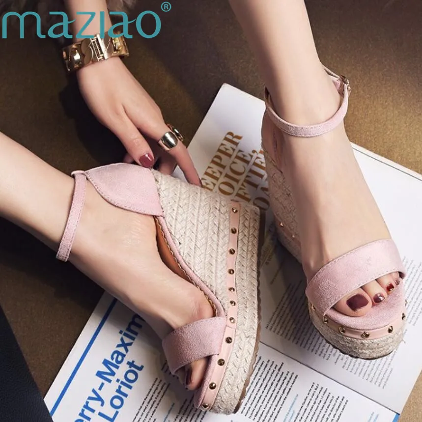 Босоножки на платформе женские обувь сандали обувь женская летняя female+shoes кроксы женские липучка туфли на танкетке босоножки на танкетке мода сандали на платформе MAZIAO