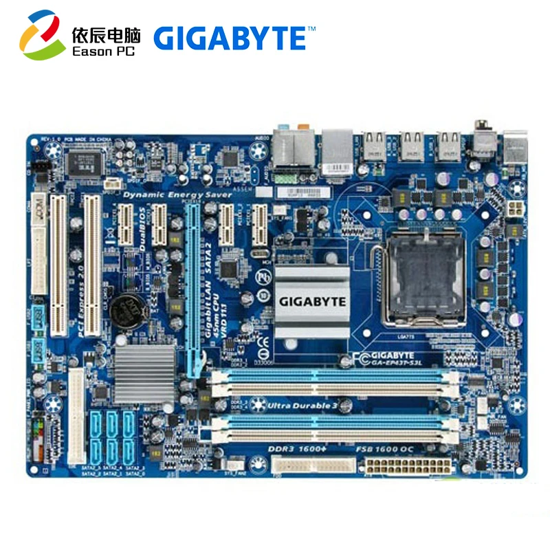 Настольная Материнская плата GIGABYTE GGA-EP43T-S3L LGA775 DDR3 ATX | Компьютеры и офис