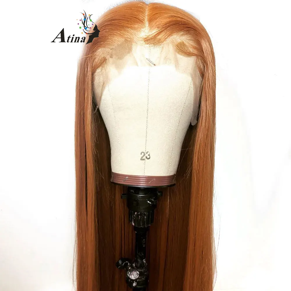 Передний парик Ginger 13x6 с длинными прямыми кружевными волосами оранжевого цвета |