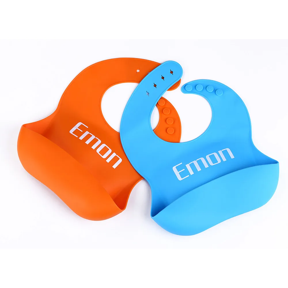 Baby Silicone Bibs Waterproof Plastic Adjustable Children's Feeding Reusable Bib for Babies Kids Baby Stuff Accessories