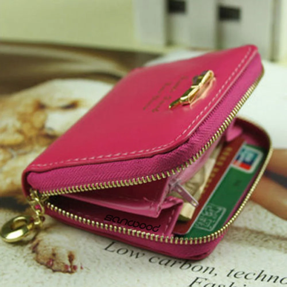 горячая мода женские мини искусственной кожи леди портмона карт держателей