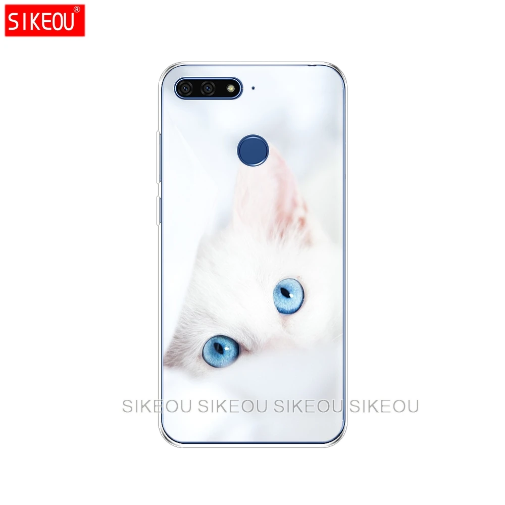 Силиконовый чехол для телефона Huawei Honor 7A PRO 7C Y5 Y6 Y7 Y9 2017 2018 Prime black Cat cute|Бамперы| |