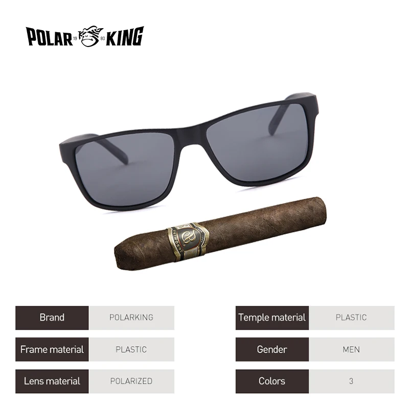 POLARKING Марка Classic Square Пластиковые Поляризованные Мужские Солнцезащитные Очки cuculos