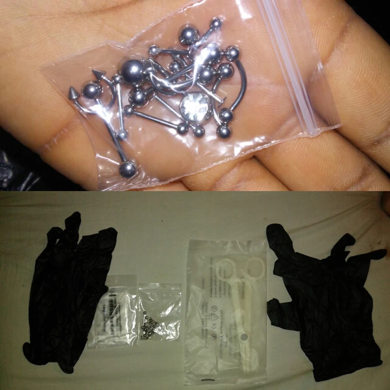 29 шт. набор для пирсинга носа губ|tongue piercing needle|lip ringstongue |