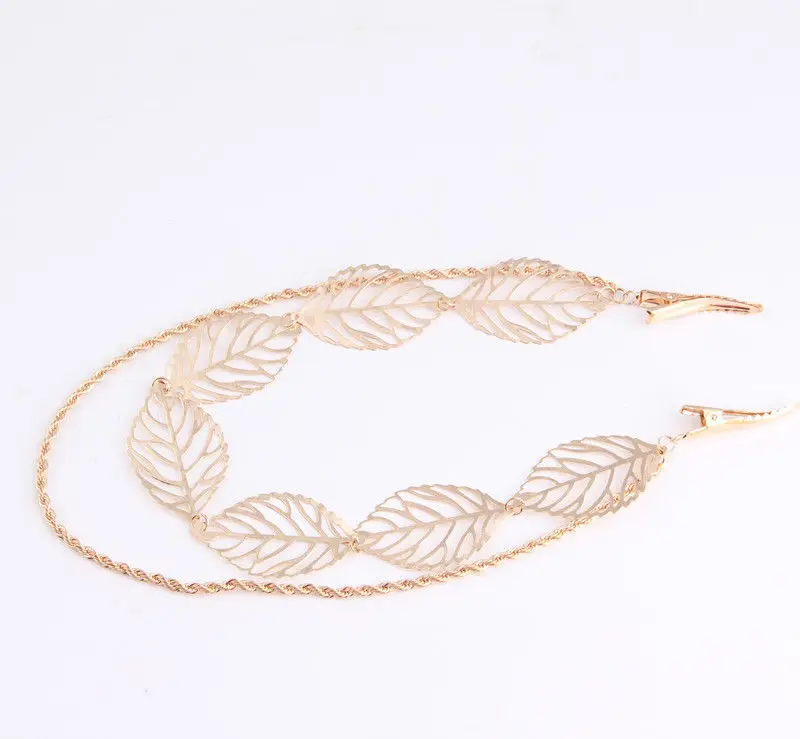 Женский аксессуар для волос с цепочкой и кисточкой|head chain|leaf headclip women |