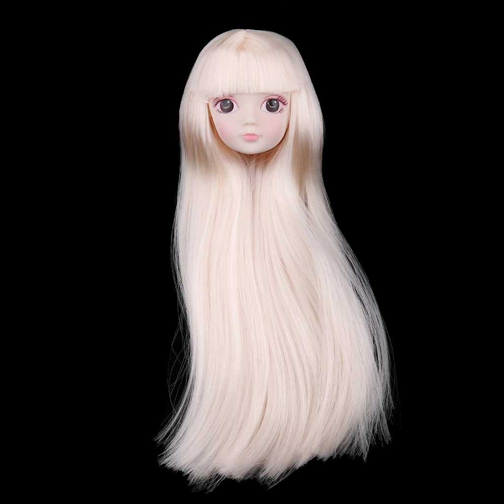 1/6 женские фигурки BJD голова куклы лепить золотые прямые волосы DIY