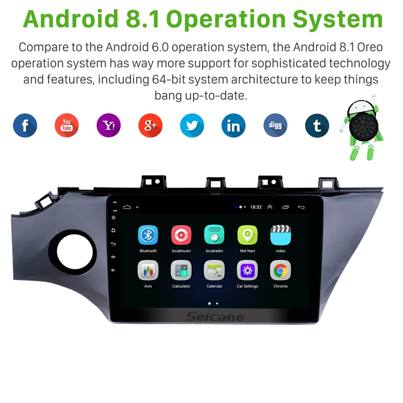 Seicane Android 8 1 GPS навигация стерео для KIA K2 RIO 2017 2018 2Din сенсорный экран автомобильный