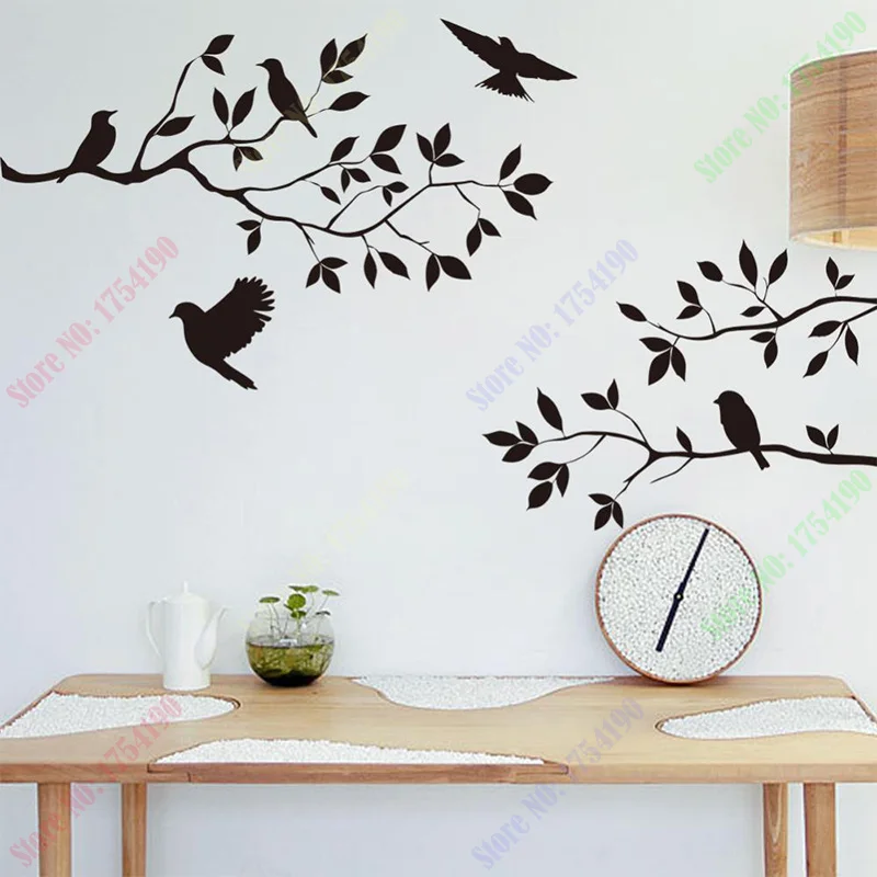 

New Flying Birds Branch Wall Stickers Home Living Room DIY Removable Free Shipping