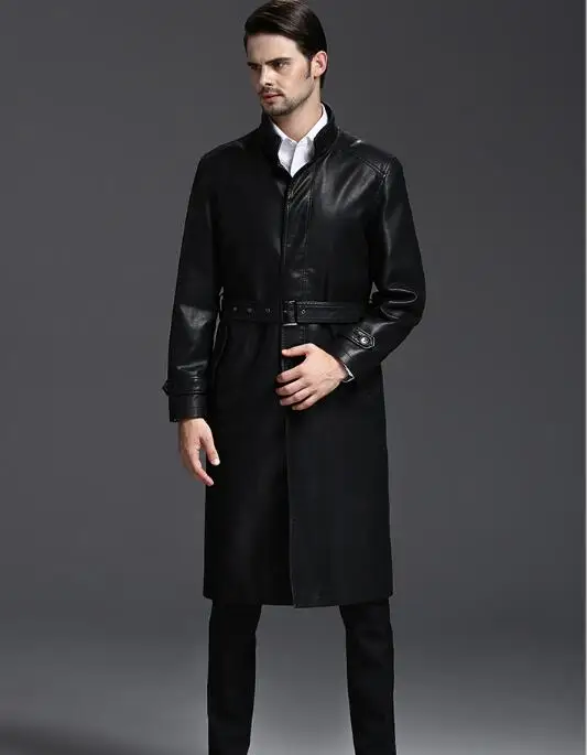 

M-3XL!!2018 autumn the long leather coat of leather coat of the leather coat of the han edition of the cape fur coat