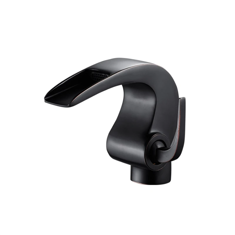 

Black waterfall basin faucet brass wash basin faucet antique bathroom hot and cold faucet single handle faucet S79 342