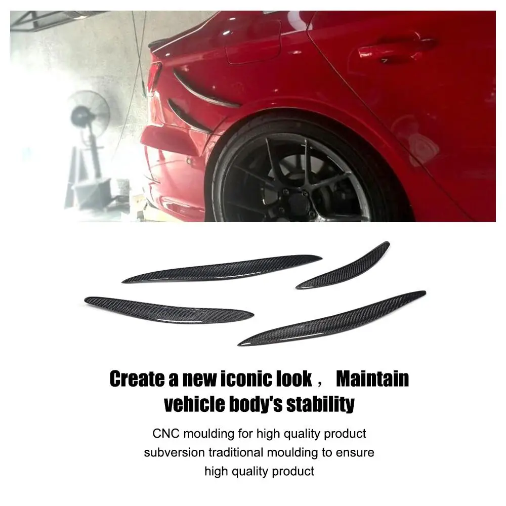 Углеродное волокно задняя панель боковые плавники отделка Подходит для Audi S3 бампер Седан 4-дверный