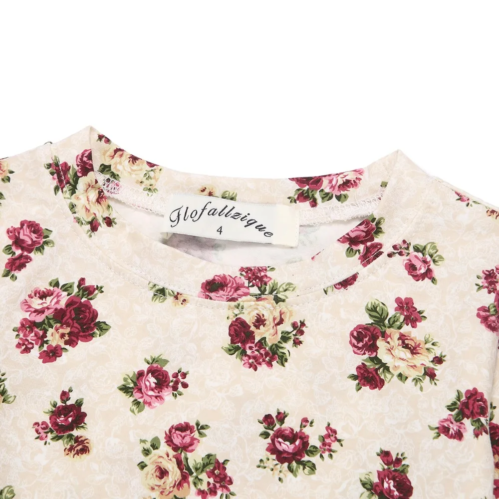 Детские летние пижамы комплект короткий рукав 100% хлопок роза с цветочным принтом