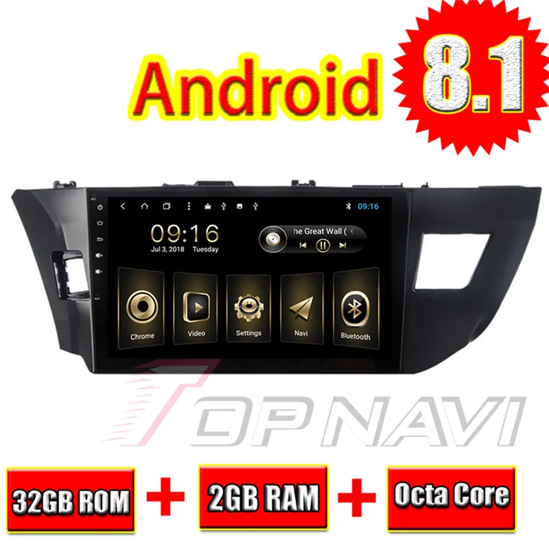 Автомобильный радиоприемник для Toyota Levin 2014 Android 8 1 10 дюйма Topnavi автомобильные