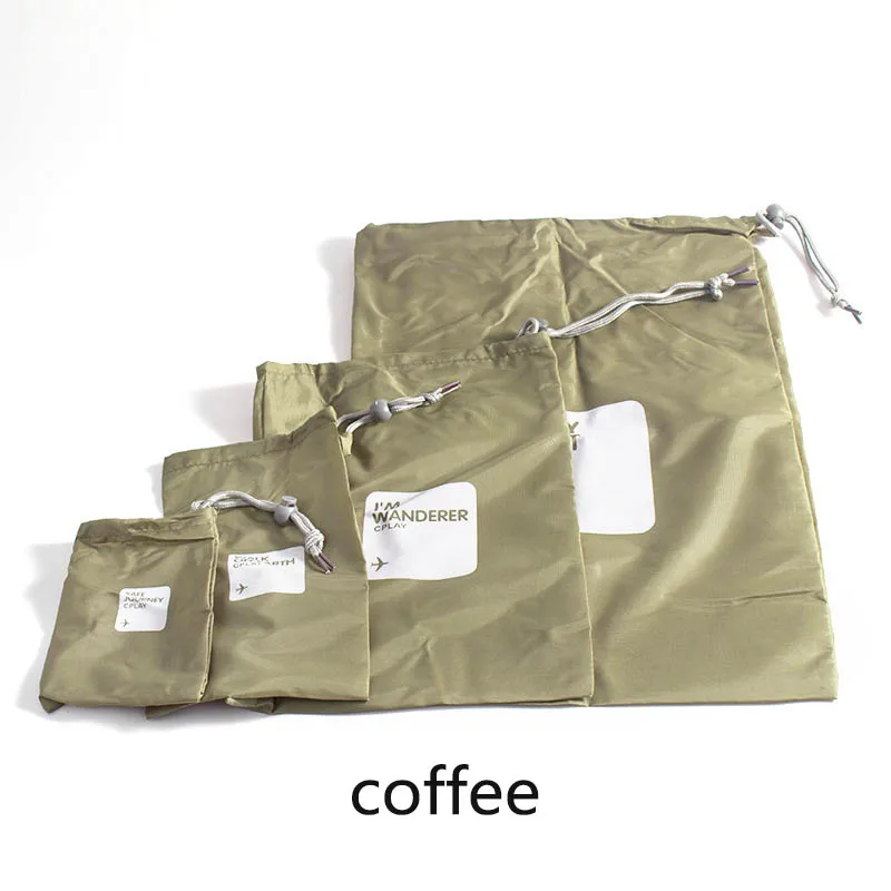 coffee 4 шт./компл., сумка для хранения вещей Водонепроницаемый сумка-кисет нейлон Пылезащитный Многофункциональный Портативный аксессуары для путешествий - Цвет: coffee