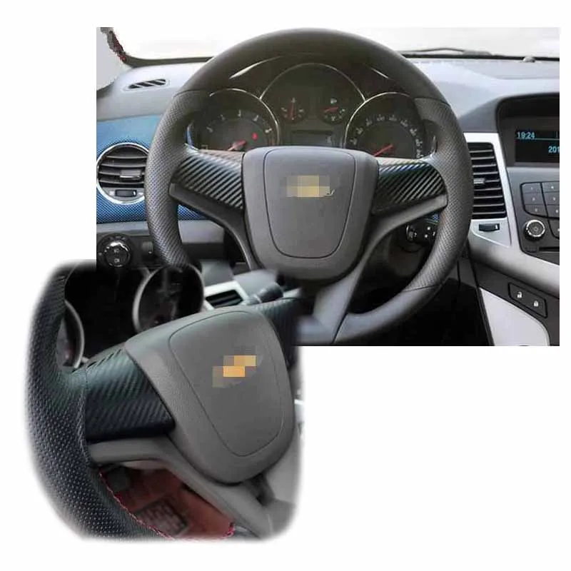 Наклейка на руль автомобиля из углеродного волокна для Chevrolet Cruze Sedan Hatchback 2009