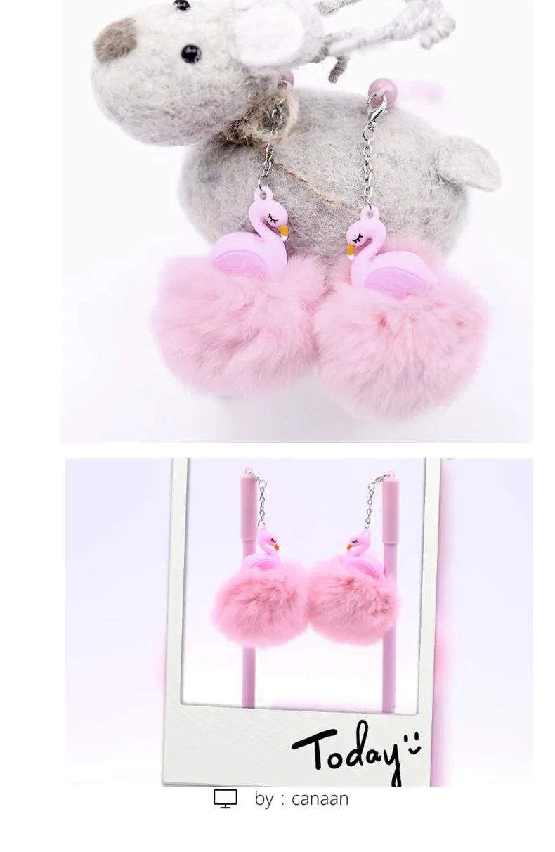20 шт./компл. гелевые ручки мультфильм волос кулон Фламинго Kawaii подарок гель-краска ручки для написания милые канцелярские офис школы поставки