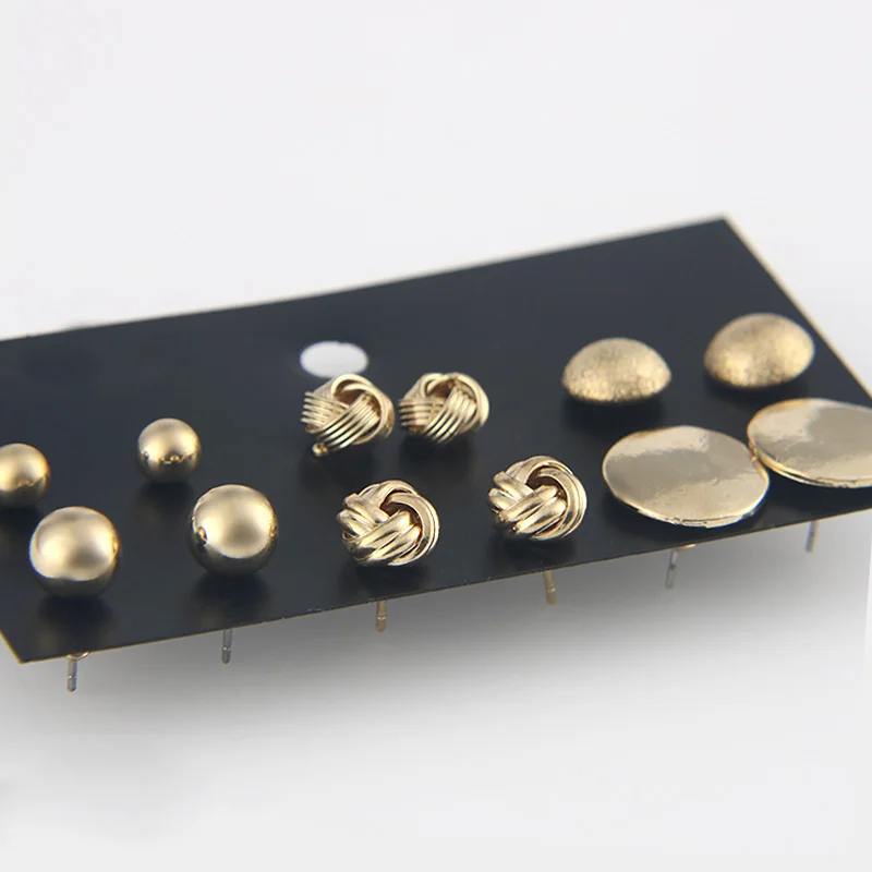 Модные 6 пар/уп. аксессуары в стиле панк круглые серьги пусеты Комплект сережек