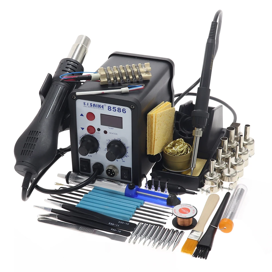 SAIKE 8586 700W ESD Soldering Station LED Digital Solder Iron Desoldering BGA Rework Hot Air Gun Welder | Инструменты