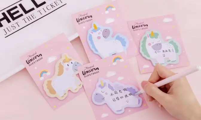 1 шт. милый Единорог блокнот план бумага Липкие заметки Adhesivas Kawaii наклейки канцелярские товары Корея канцелярские страницы Стикеры с флагами