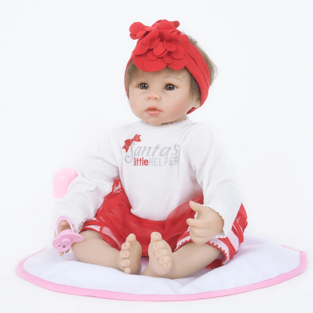 55 см изогнутые волосы мягкая ткань тела Reborn Baby куклы ручной работы кукла для