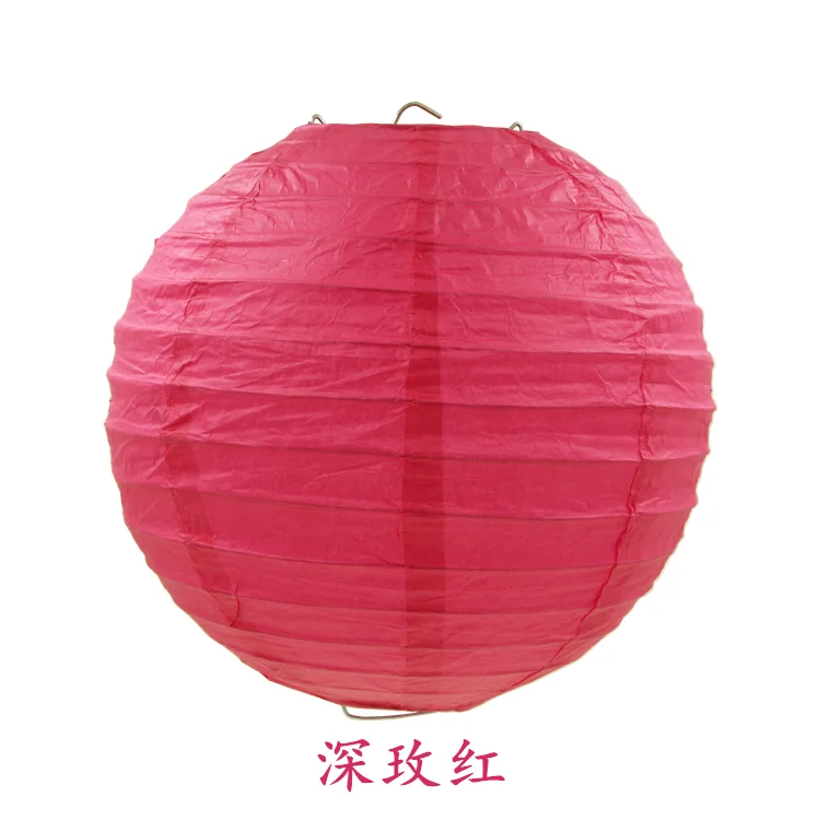 Hot rose Китайский фестивальный вечерние украшения "-16"(10-40 см) красочные круглые бумажные фонари вечерние принадлежности DIY подвесное ремесло для домашнего декора - Цвет: Hot rose