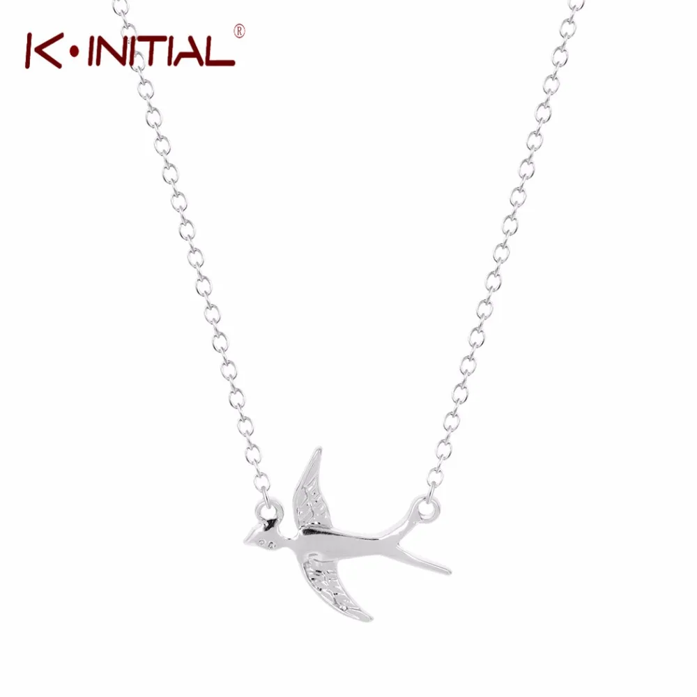 Kinitial 10 шт. позолоченное ожерелье Ласточка с подвеской в виде птицы s & колье чокер
