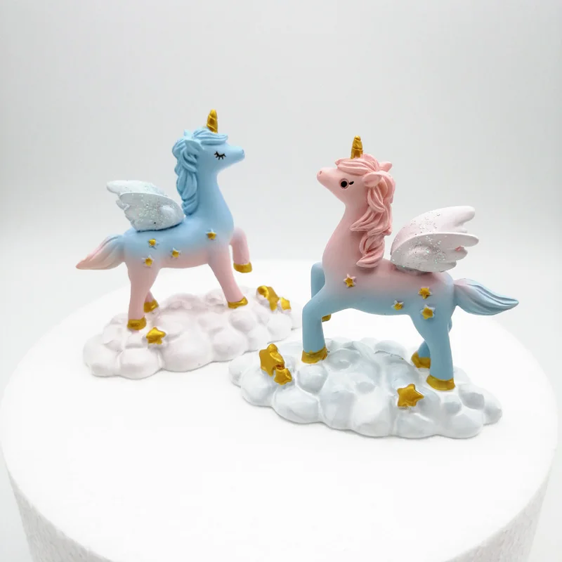 Resin unicorn cake topper happy birthday party wedding Baking decoration kids toys Unicorn 1st Bridal shower | Дом и сад