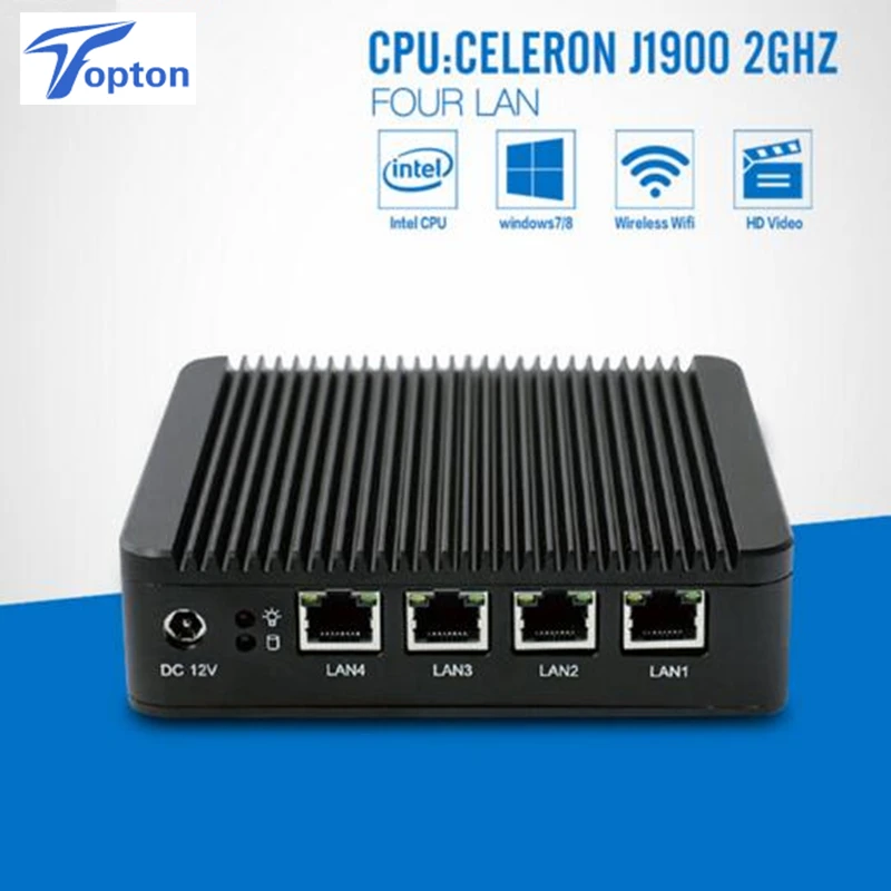 Мини ПК X86 4 * GBE Lan процессор celeron J1900 quad core Max 2 41 ГГц USB VGA 1080P Pfsense брандмауэр