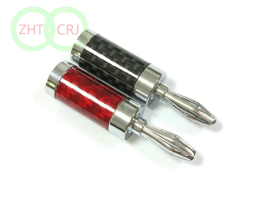 

2pcs copper Rhodium Plated Audio Speaker Cable Wire 4mm Banana Plug adapter