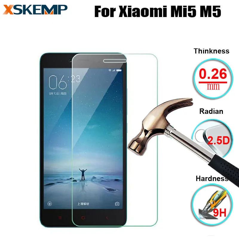 Закаленное стекло для Xiaomi 5 Mi 9H твердость 2.5D Arc Edge Премиум Противоударная защитная