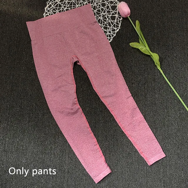 Pink Pants Комплект из 2 предметов для йоги, Женский бесшовный пуш-ап спортивный бюстгальтер, бюстгальтер+ Спортивная одежда для фитнеса, высокая талия, комплект для йоги, спортивные Леггинсы, спортивная одежда для бега - Цвет: Pink Pants
