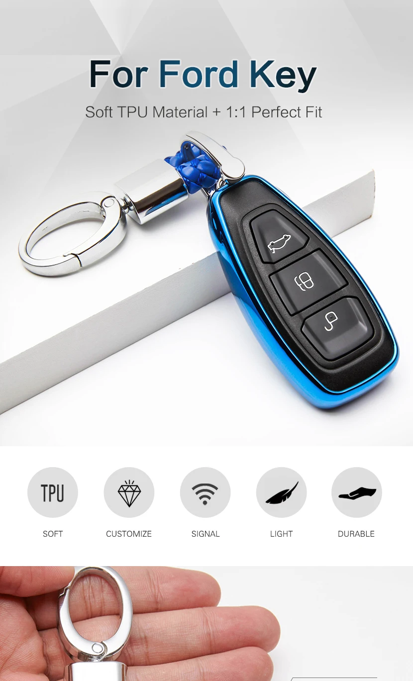 ТПУ чехол для автомобильных ключей для Ford Fiesta ST Fusion MK4 Mondeo Фокус ка S Max Ecosport Galaxy Kuga кольцо для ключей в виде ракушки аксессуары
