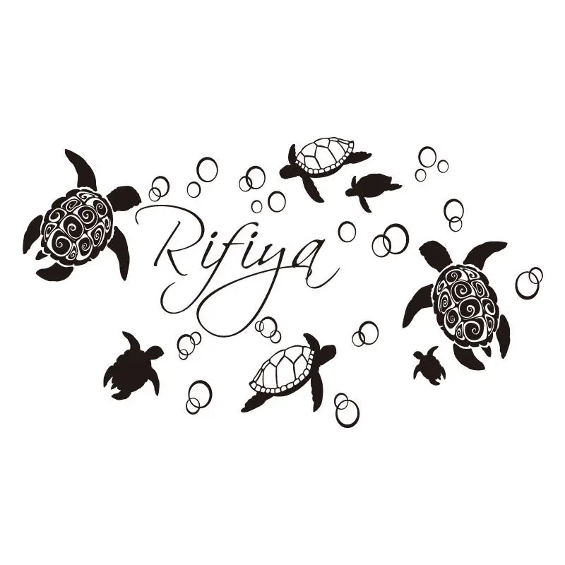 Настенная Наклейка для детской комнаты подводные черепахи с пузырьками черепаха