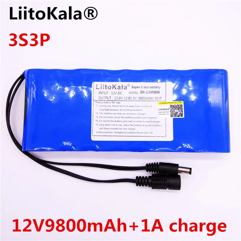 Liitokala 12 V 9800 mAh литий-ионный аккумулятор камеры и 12,6 V 1A EU/US зарядное устройство