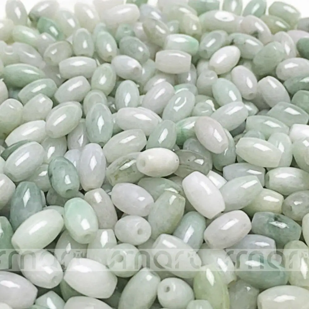 

12PCS Waxy White Grade A Natural Burma Jade Gemstone Round Loose Beads 9x6mm