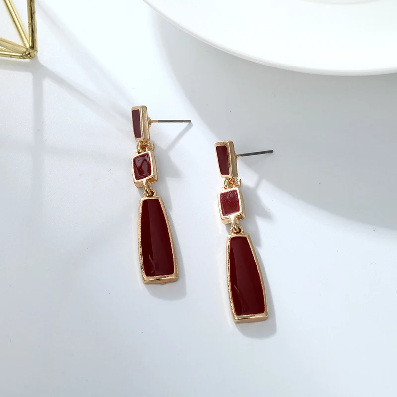 Летние металлические серьги с подвеской женские в минималистическом стиле ретро