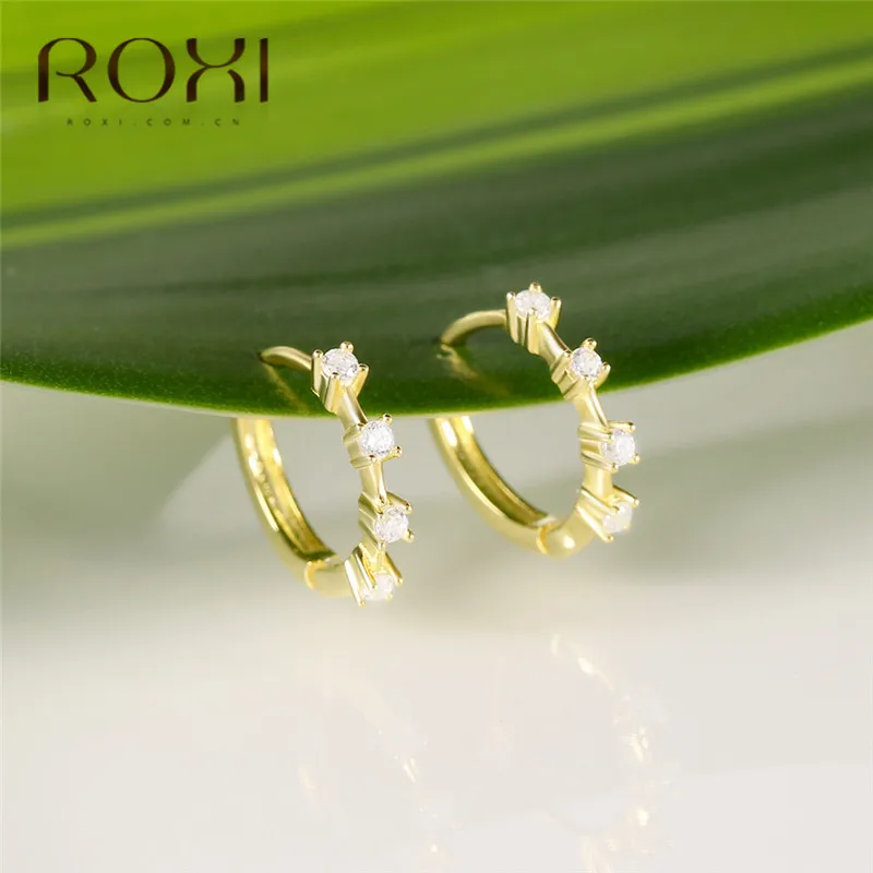 ROXI маленькие серьги-кольца для женщин, Корея, простые серьги из стерлингового серебра 925 пробы, кольцо с зажимом Huggie