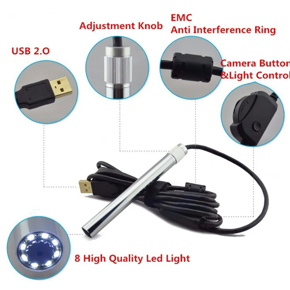 Цифровой микроскоп Andonstar 500X 8LED 2MP USB видео веб камера лупа подставка для камеры