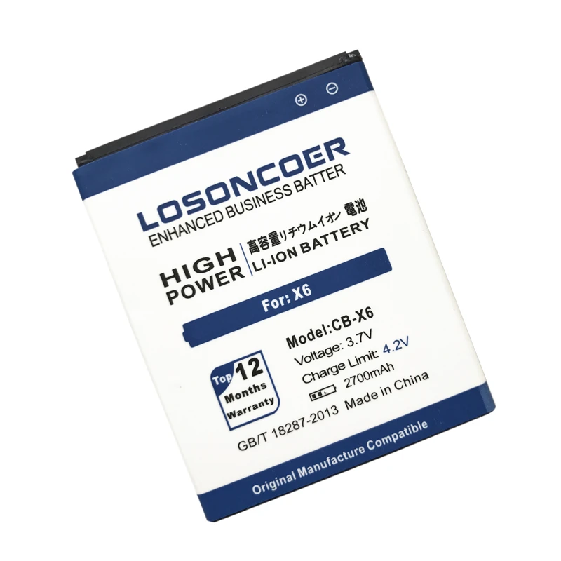 LOSONCOER 2700 мАч для смартфона Cubot X6|battery for mobile|battery phonebattery |