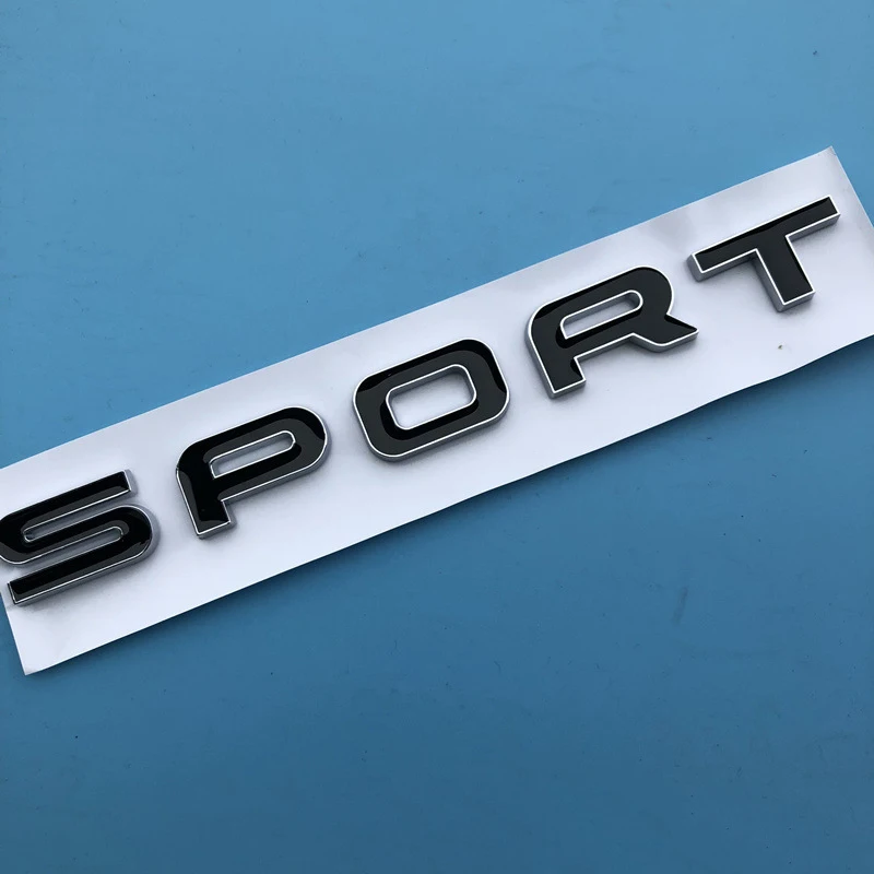 black silver SPORT Глянцевый черный красный спортивный EVOQUE буквы автобиография бар эмблема значок автомобиля Стайлинг багажник наклейка для Land Range Rover - Название цвета: black silver SPORT