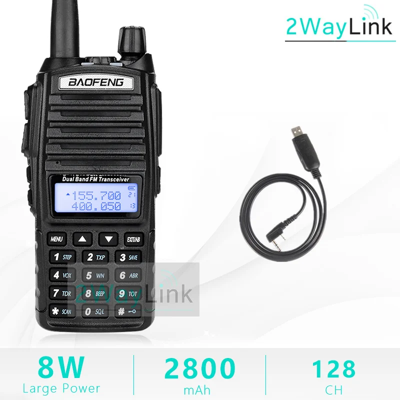 Add Program Cable BaoFeng UV-82 рация 8 Вт U/V Baofeng UV 82 гарнитура рация 10 км Baofeng 8 Вт Радио uv 9r ham радио 10 км - Цвет: Add Program Cable