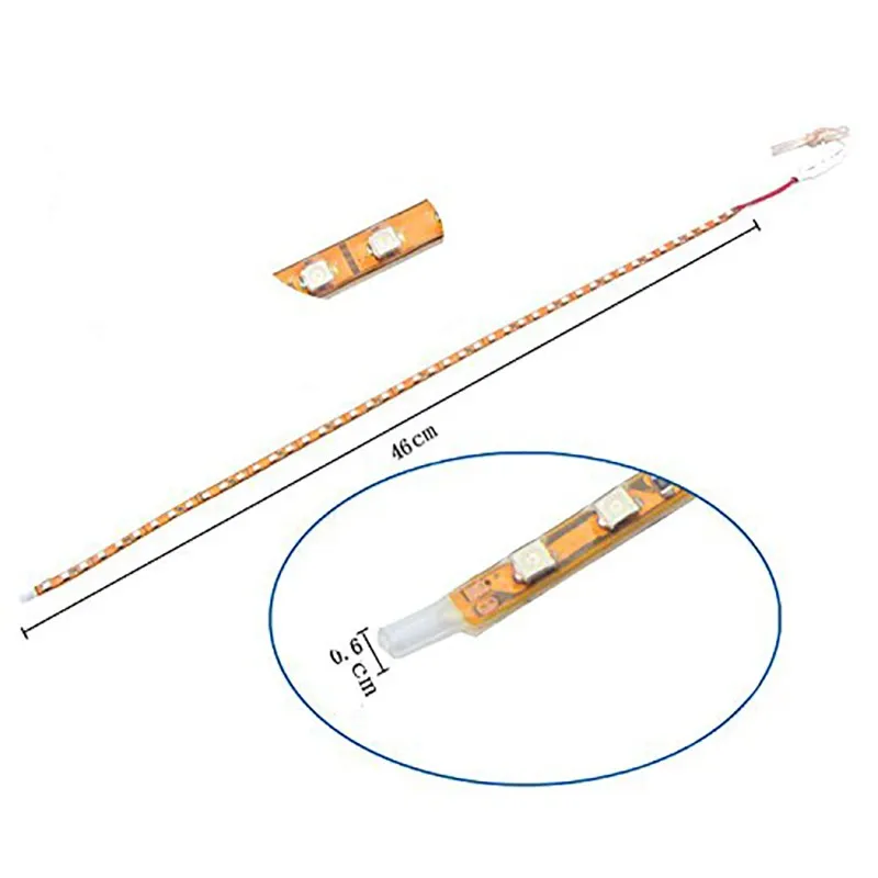 YSY 100pcs/lot 45CM 1210 SMD 45 LED 12V DRL Universal Car Flexible Eyebrow Strip Light Lamp Bar |