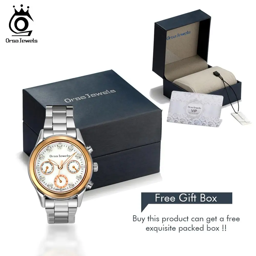 ORSA JEWELS 316L женские часы из нержавеющей стали модные женские кварцевые наручные часы серебряный цвет браслет водонепроницаемые часы OOW11