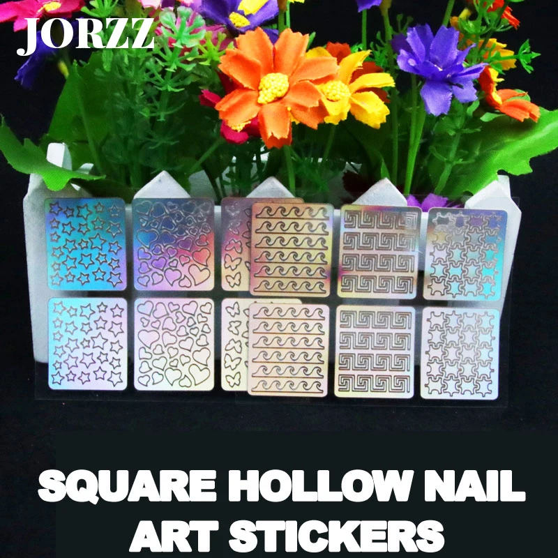 1 шт. Hollow Nail Art Наклейки блесток небольшой узор маникюр DIY переноса изображения